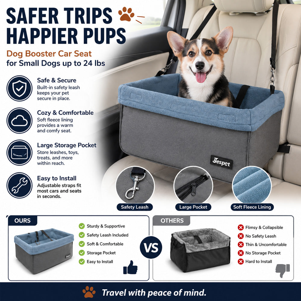 JESPET & GOOPAWS Dog Booster Seat for small dogs