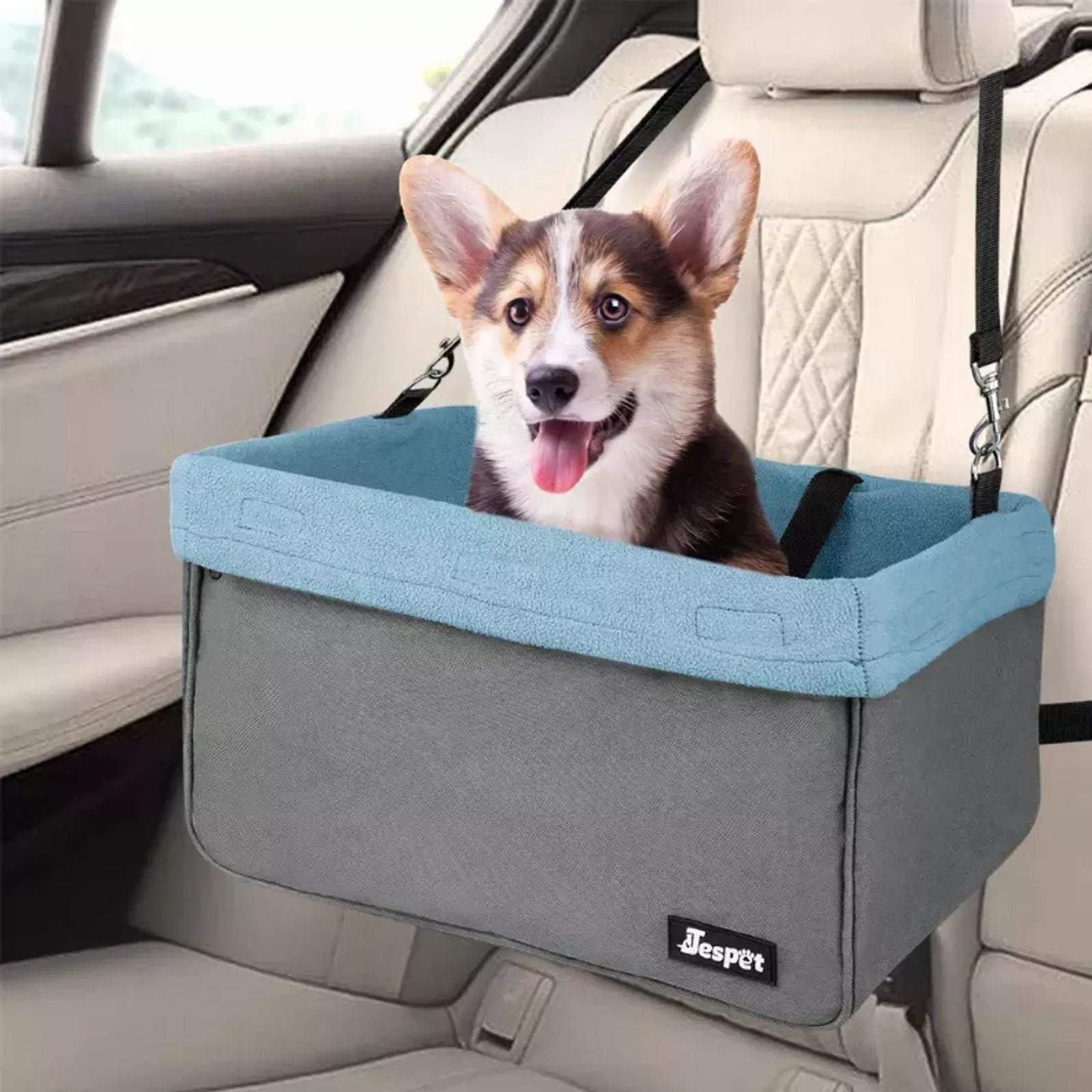 JESPET & GOOPAWS Dog Booster Car Seat for Small Dogs | Travel Car Seat | Morvillo