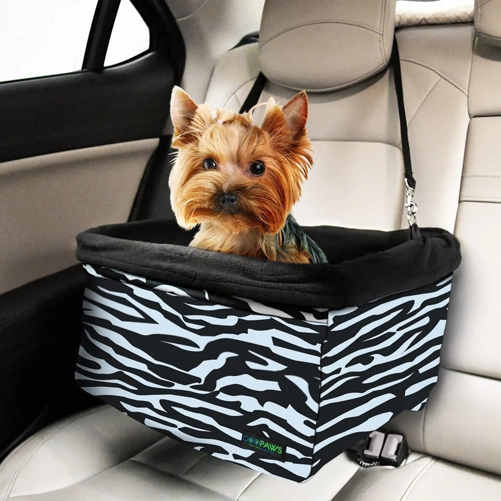 JESPET & GOOPAWS Dog Booster Car Seat for Small Dogs | Travel Car Seat | Morvillo