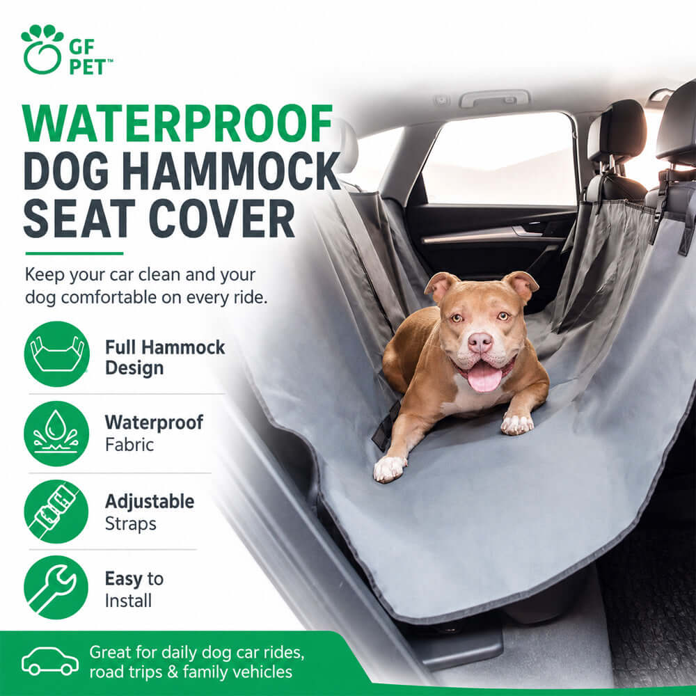Waterproof Dog Hammock Seat Cover protecting car back seat