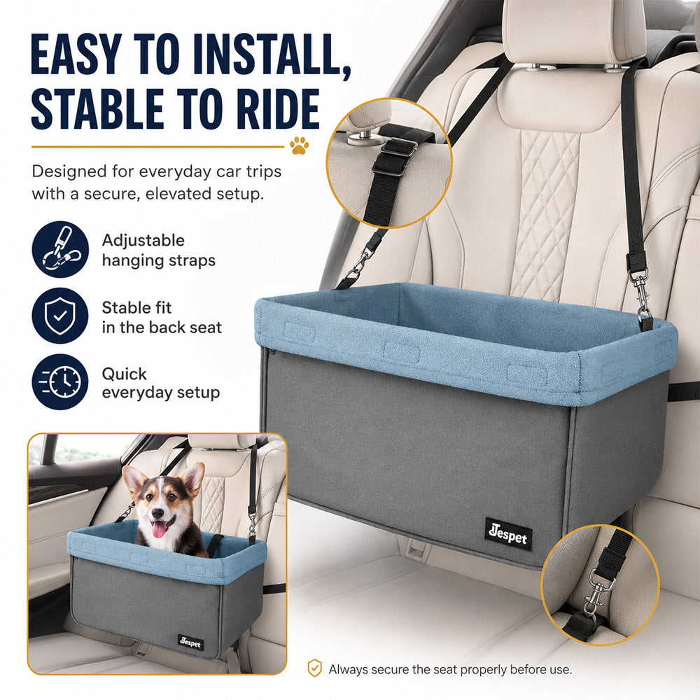 JESPET & GOOPAWS Dog Booster Seat for Small Dogs | Travel | Morvillo