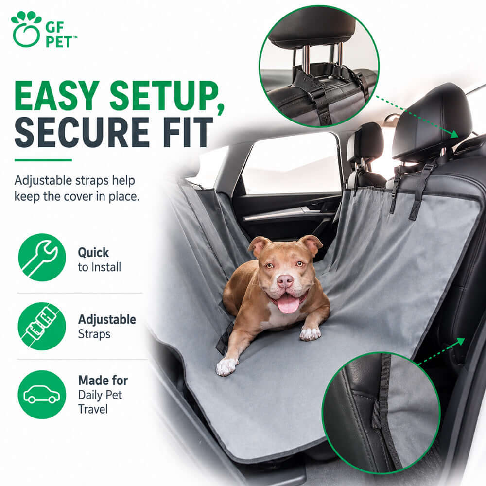 Waterproof Dog Hammock Seat Cover protecting car back seat