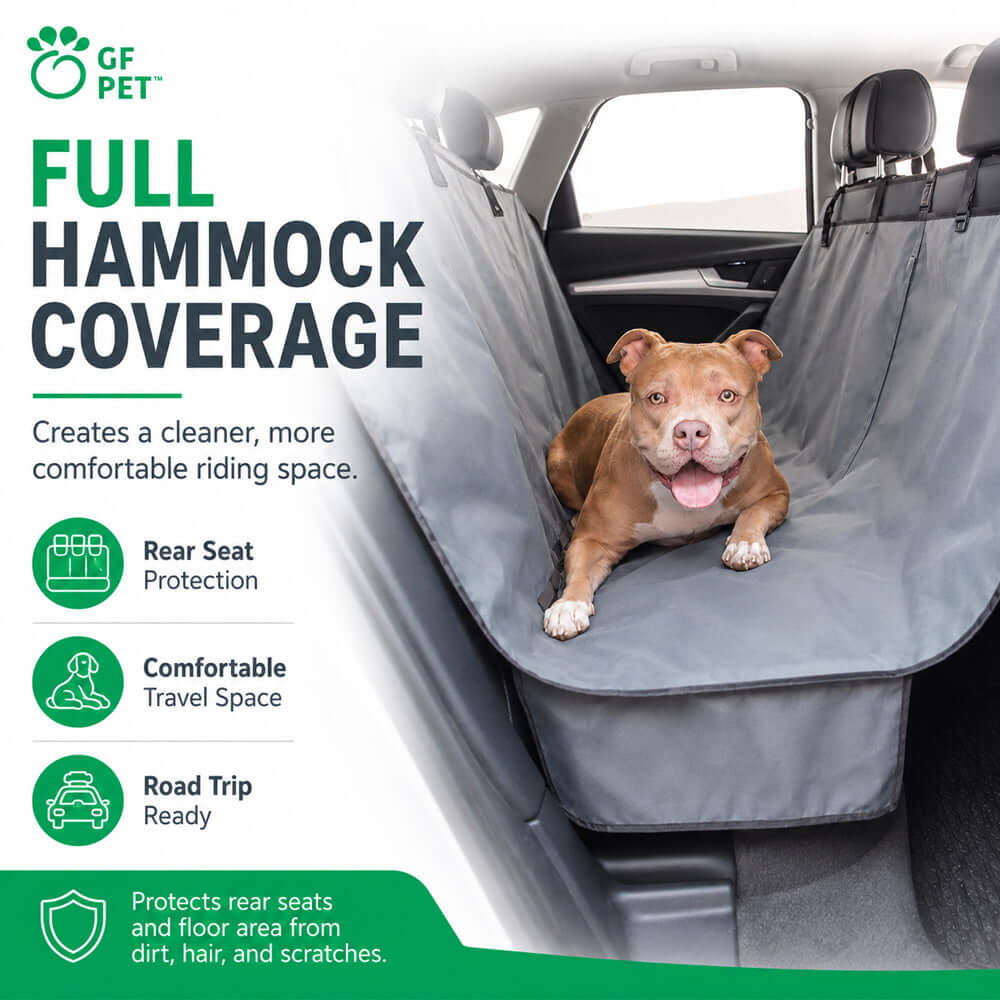 Waterproof Dog Hammock Seat Cover protecting car back seat