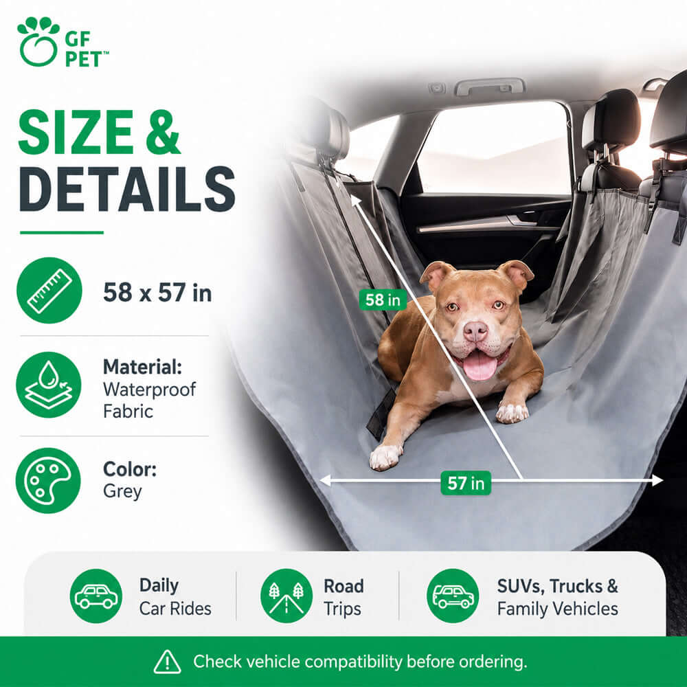 Waterproof Dog Hammock Seat Cover protecting car back seat