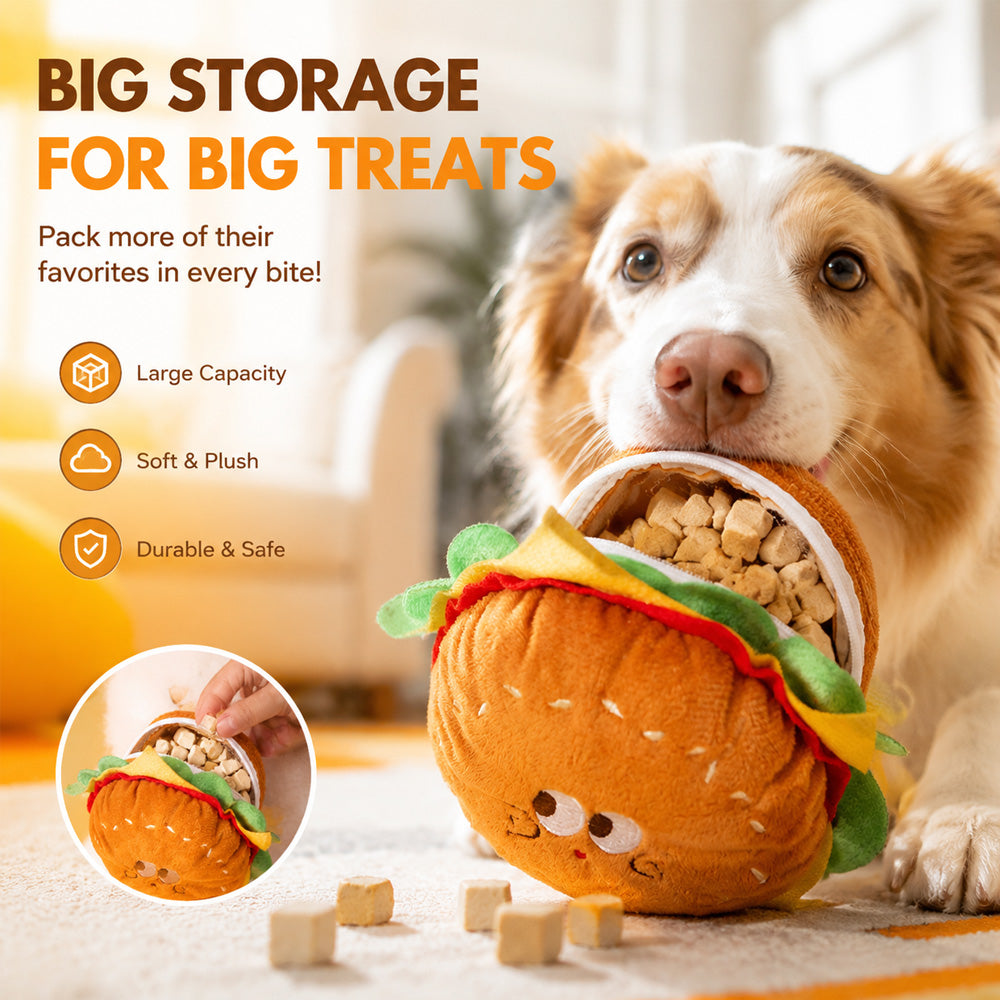 🍔 Cute Burger & Fries Pet Harness Backpack with Leash