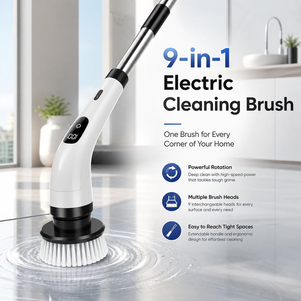 9-in-1 Rechargeable Electric Cleaning Brush