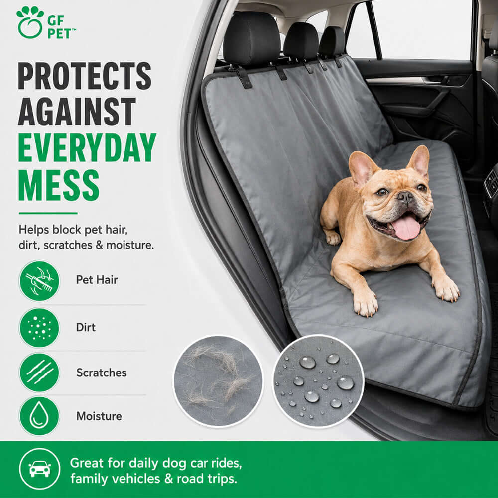 Waterproof Dog Car Seat Cover on a bench back seat
