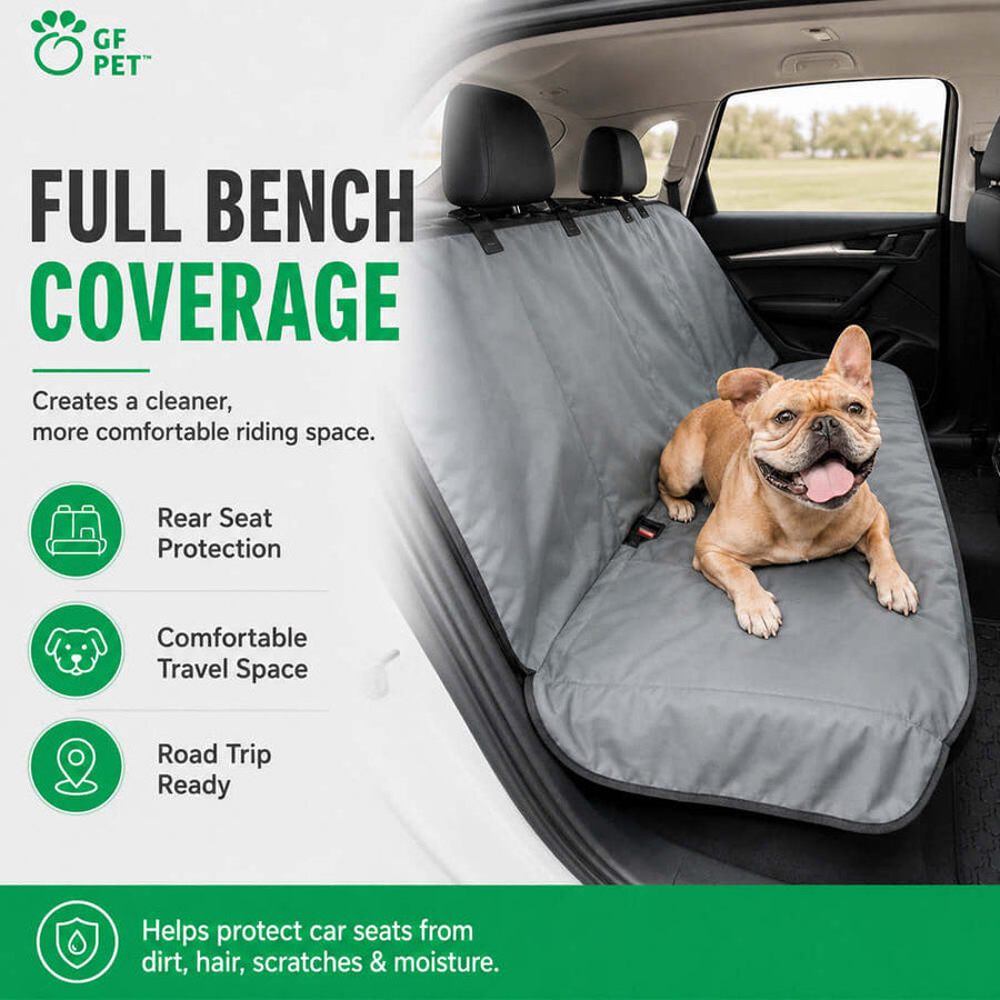 Waterproof Dog Car Seat Cover on a bench back seat
