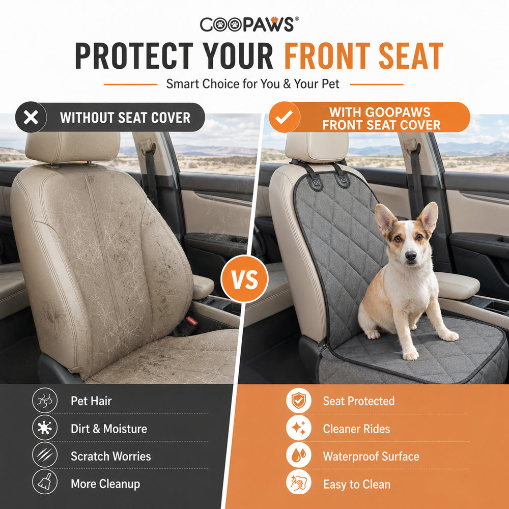 GOOPAWS Waterproof Front Car Seat Cover for dogs