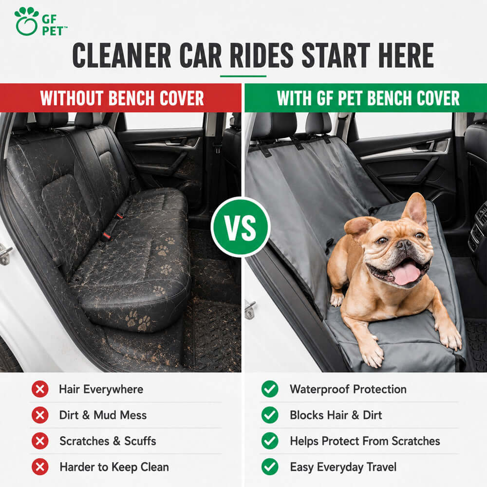 Waterproof Dog Car Seat Cover on a bench back seat