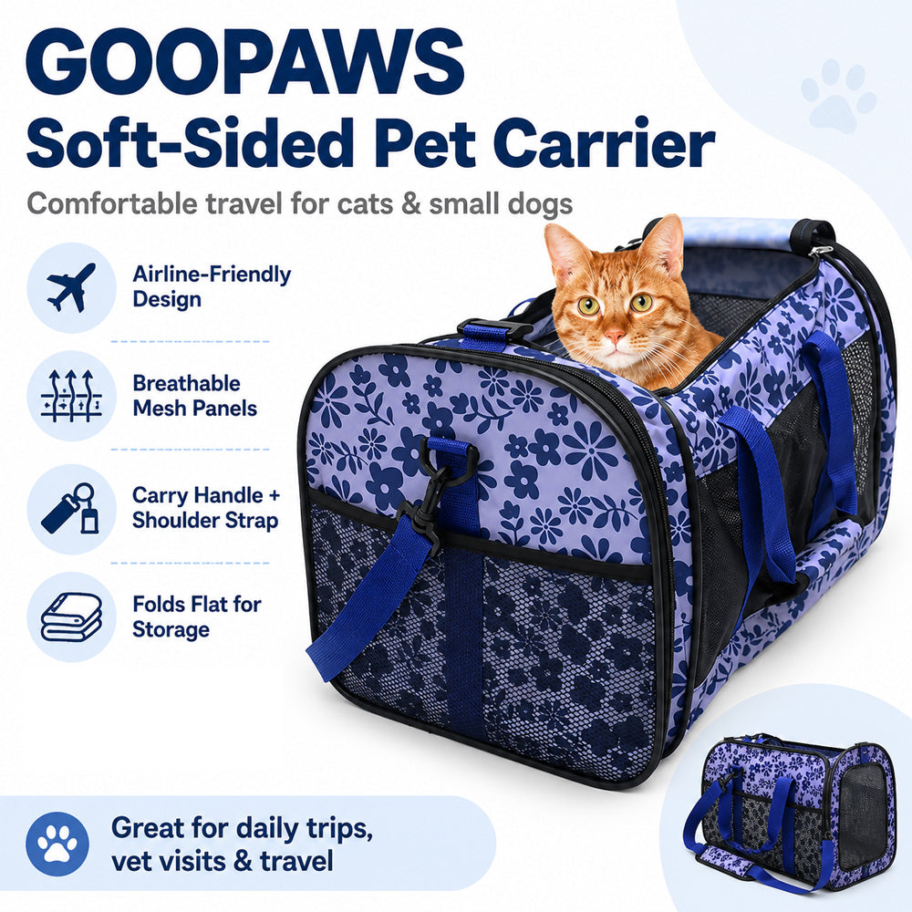 GOOPAWS Airline Approved Pet Carrier for Dogs & Cats | Travel Morvillo