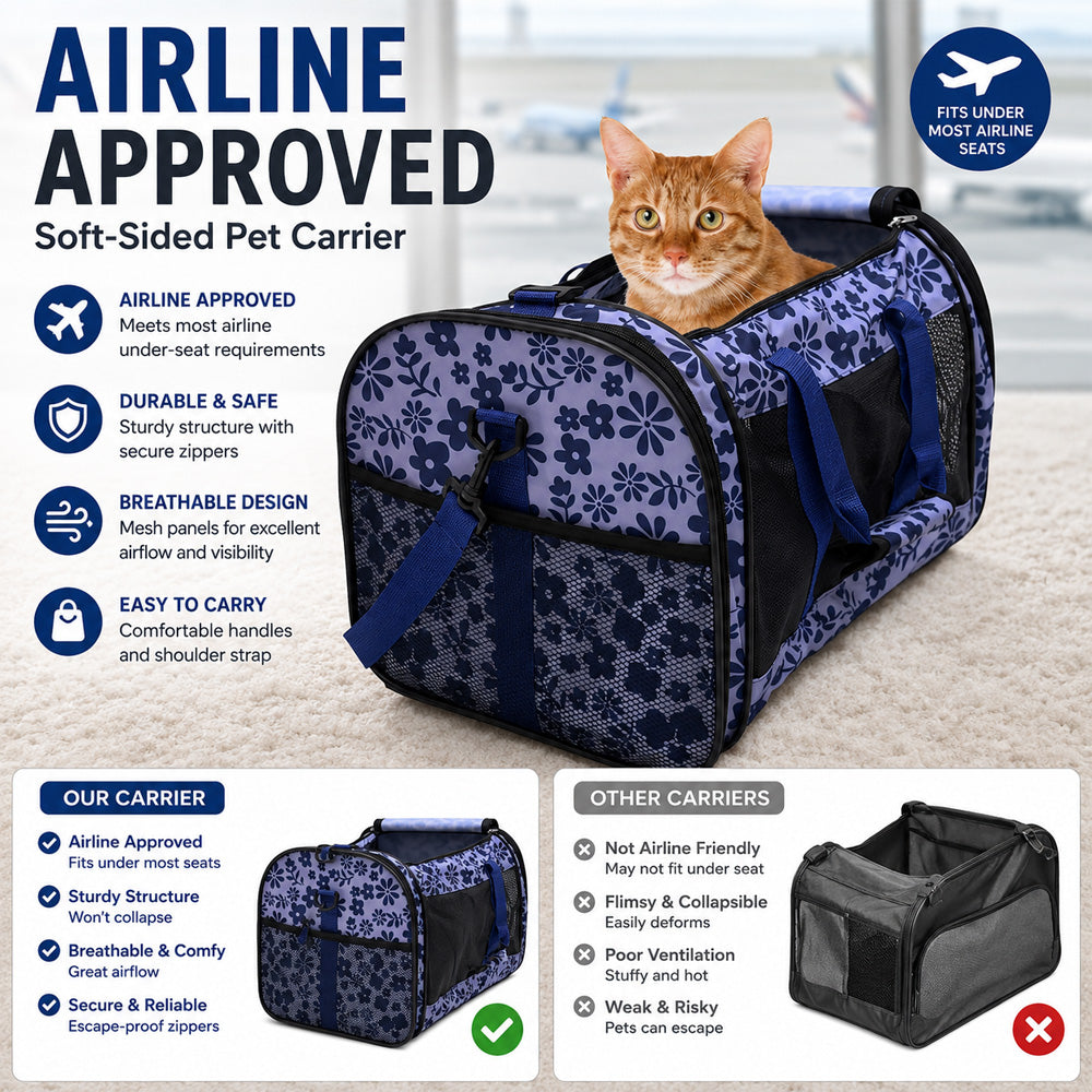 GOOPAWS Airline Approved Pet Carrier for dogs and cats