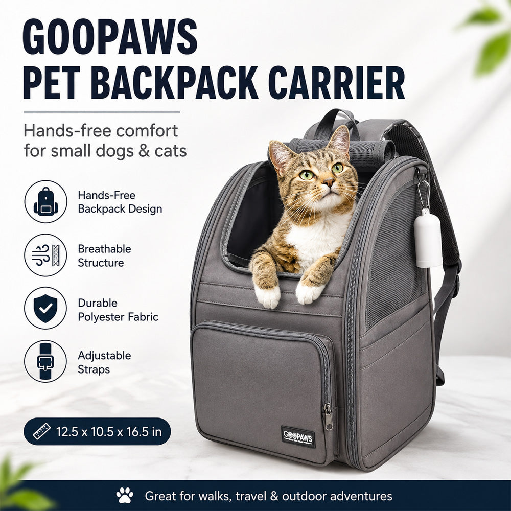 GOOPAWS Pet Backpack Carrier for Small Dogs & Cats | Morvillo