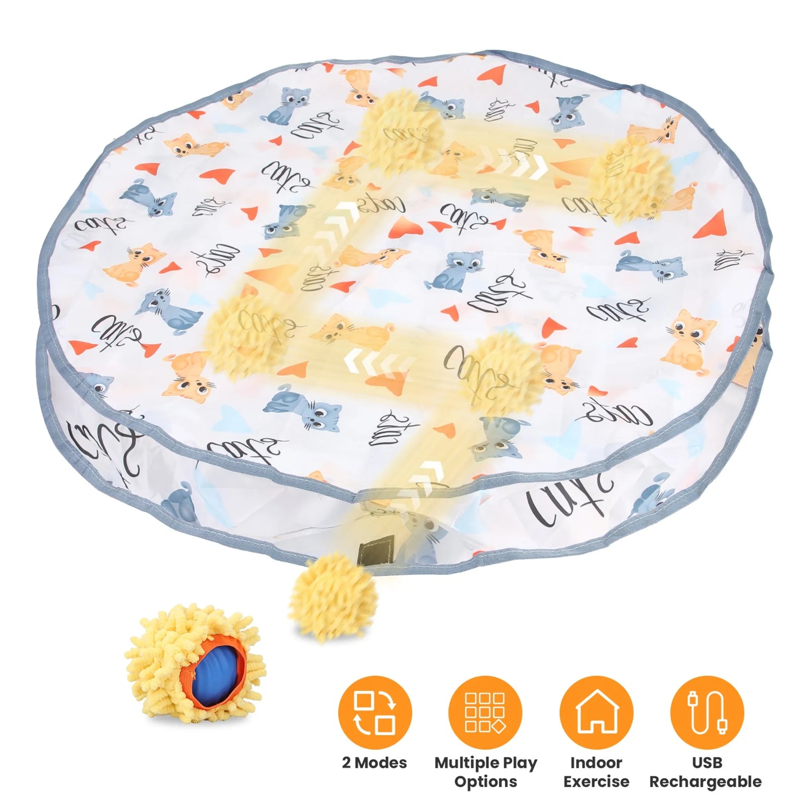 Rechargeable Interactive Cat Toy Ball | Automatic Rolling Motion Ball for Indoor Cats | Morvillo