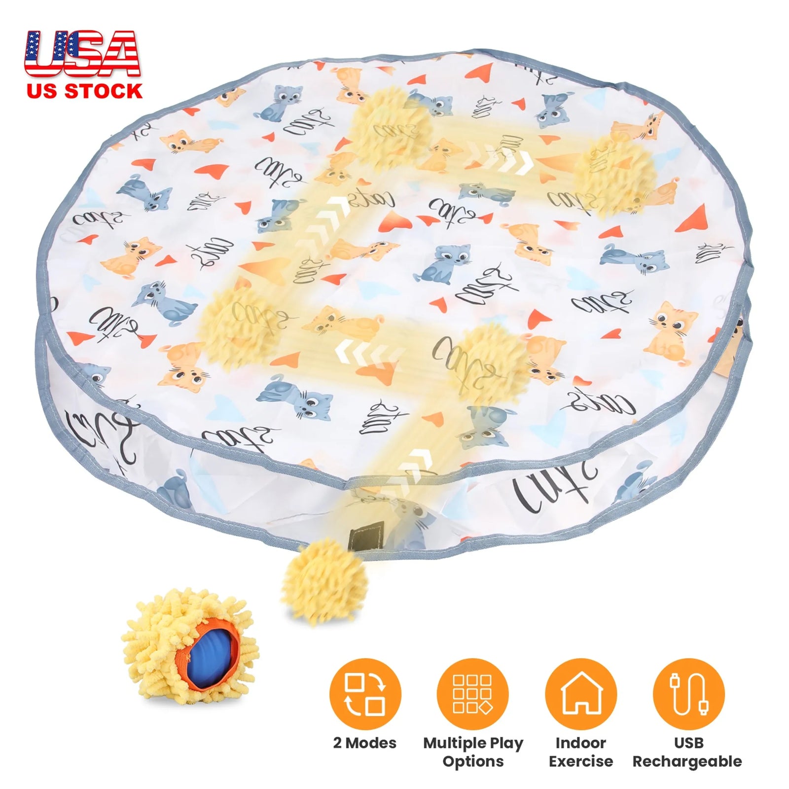 Rechargeable Interactive Cat Toy Ball | Automatic Rolling Motion Ball for Indoor Cats | Morvillo