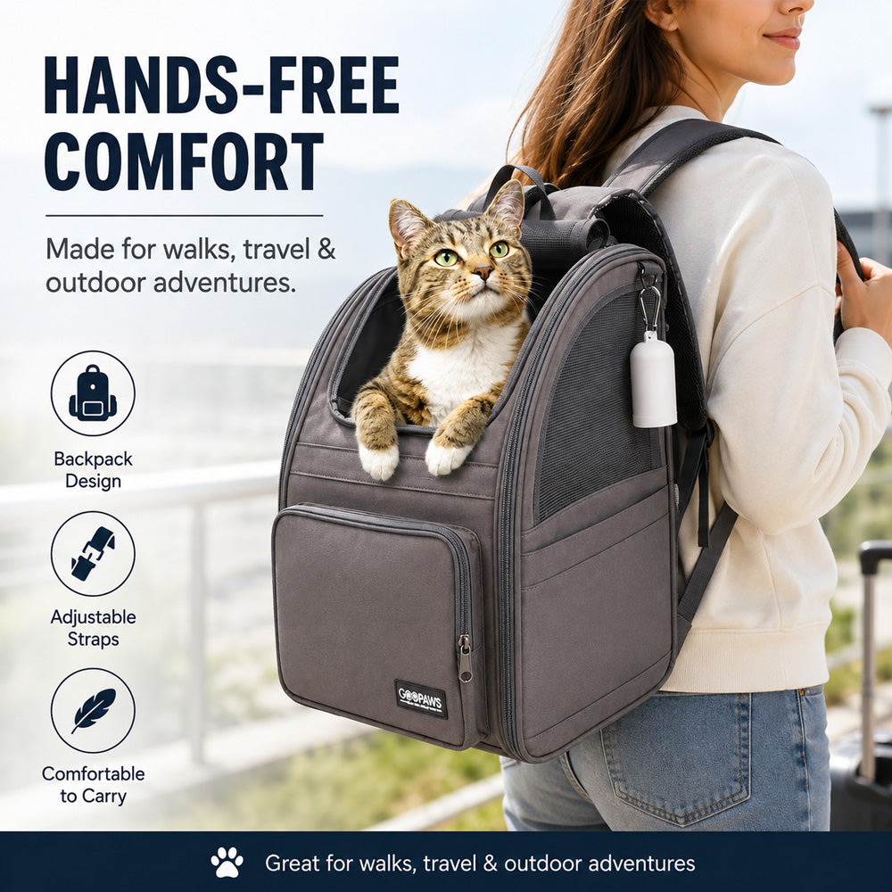 GOOPAWS Pet Backpack Carrier for small dogs and cats