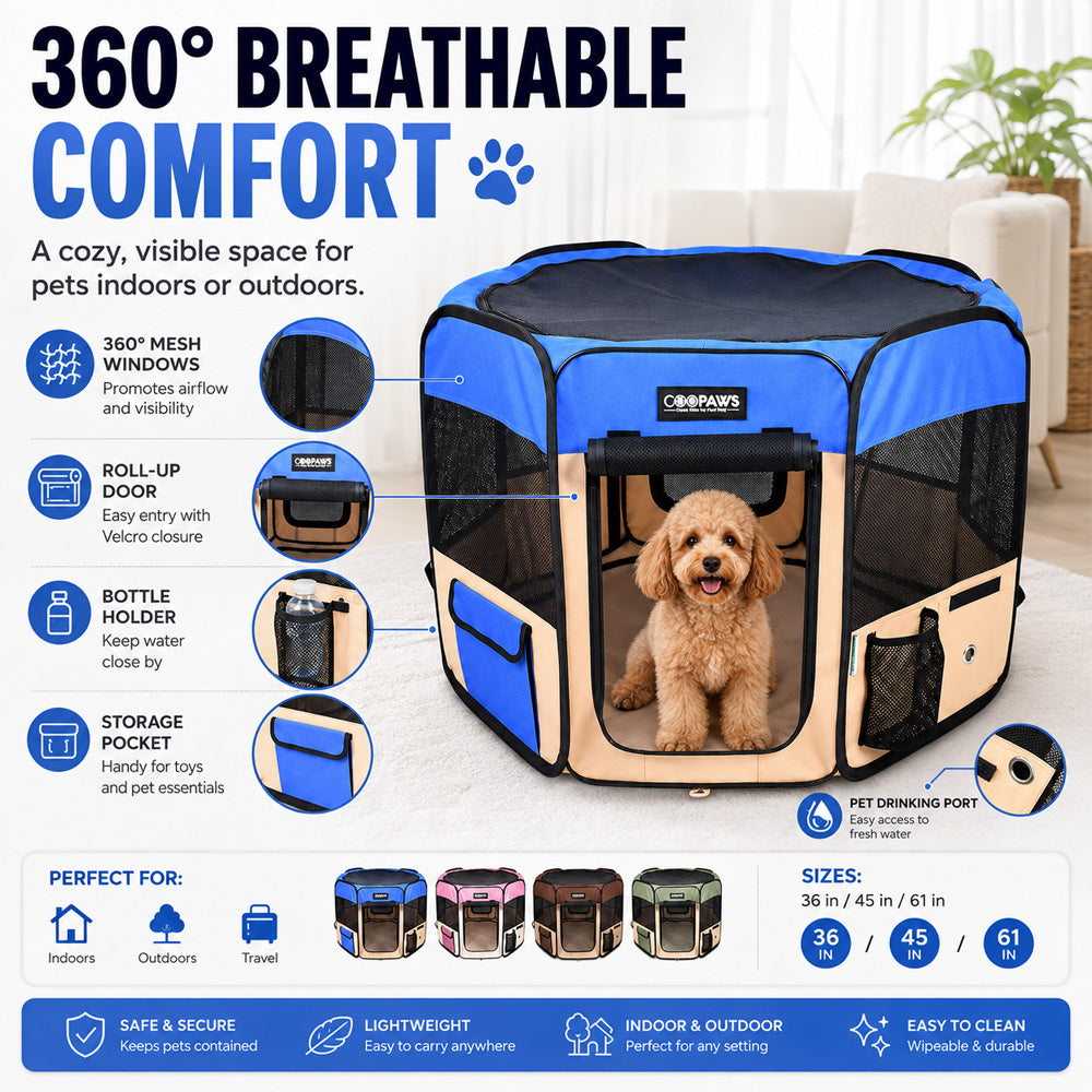 JESPET Portable Soft Pet Playpen for dogs and cats