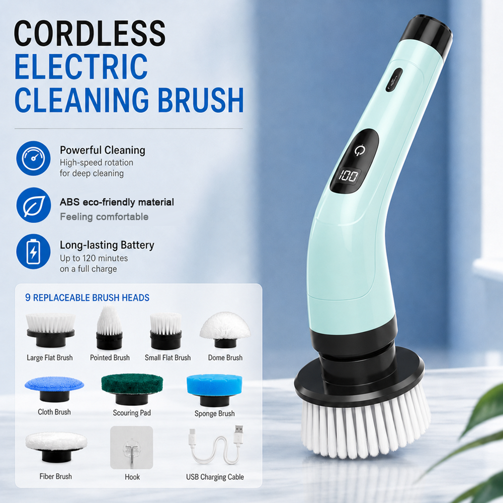9-in-1 Rechargeable Electric Cleaning Brush