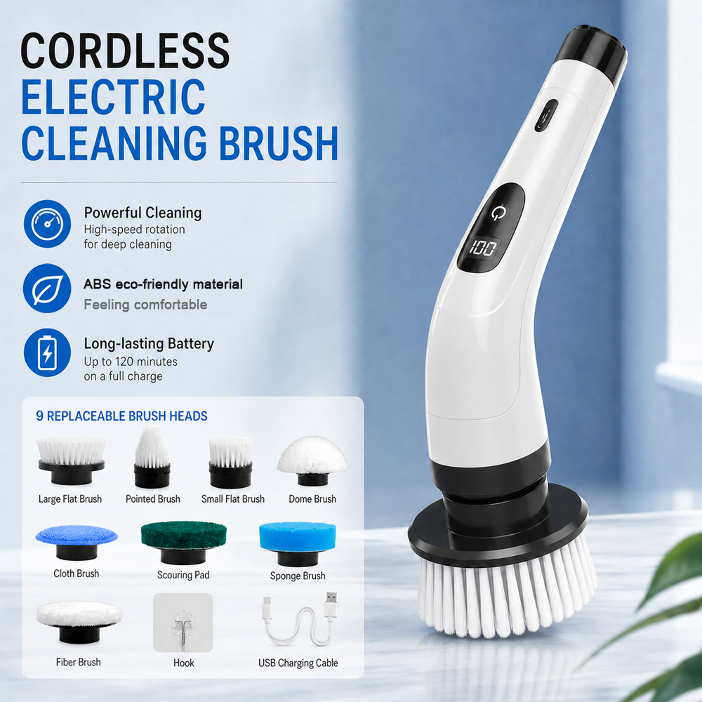 9-in-1 Rechargeable Electric Cleaning Brush