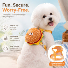 🍔 Cute Burger & Fries Pet Harness Backpack with Leash