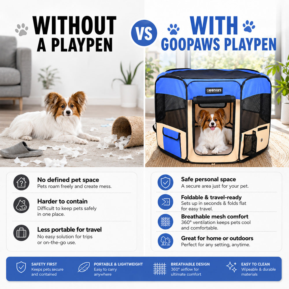 JESPET Portable Soft Pet Playpen for dogs and cats