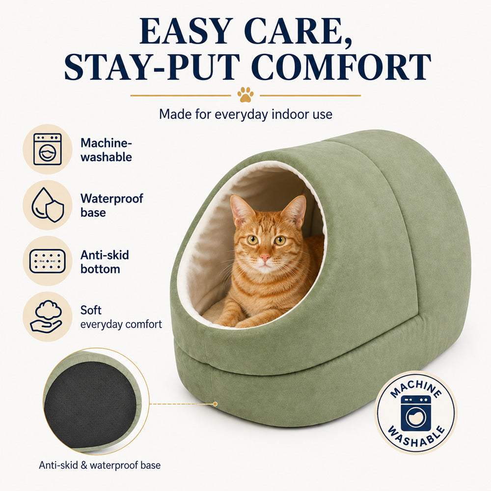 GOOPAWS Warming Cat Cave Bed for indoor cats