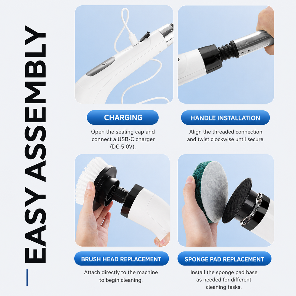 9-in-1 Rechargeable Electric Cleaning Brush