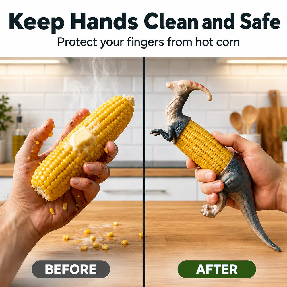 Cleaner grip with dinosaur corn holders